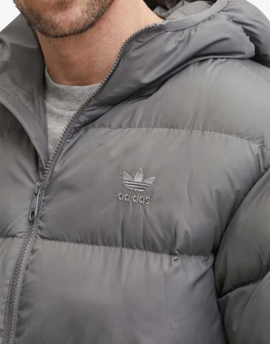 adidas Originals Tonal Hooded Puffer Jacket Grey