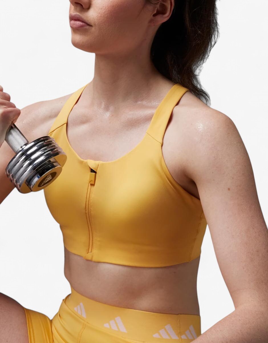 adidas Tailored Impact Luxe High-Support Zip Bra Yellow