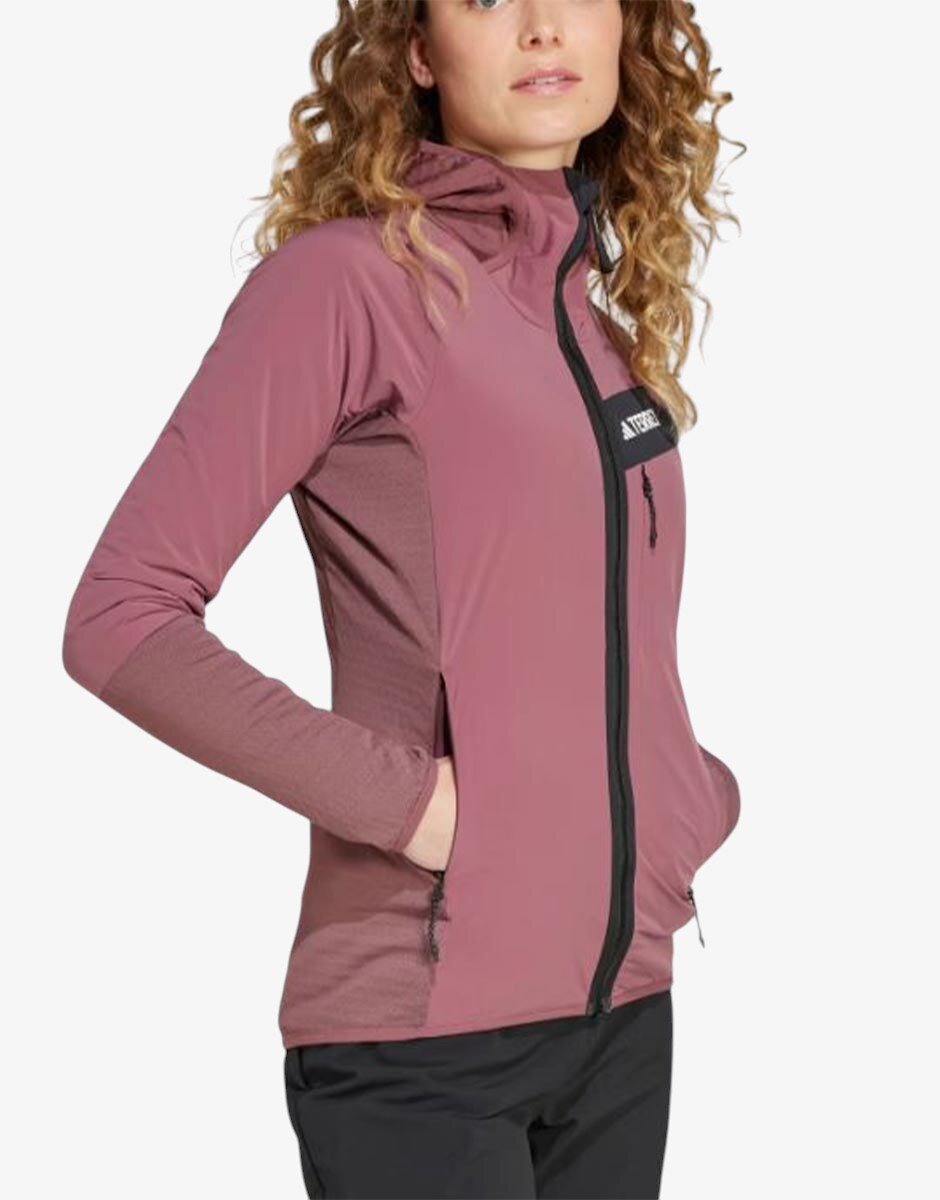 adidas Terrex Techrock Wind Fleece Jacket Burgundy