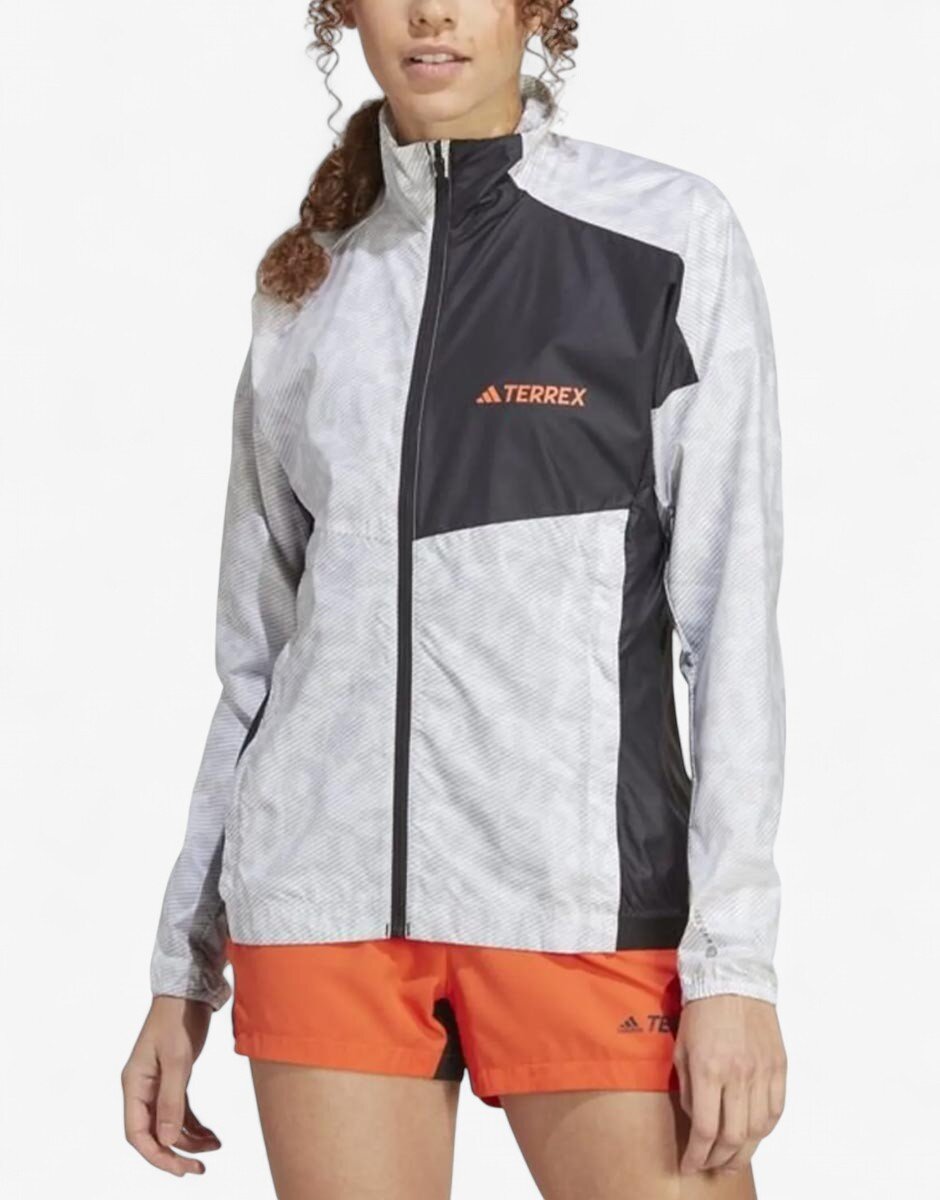 adidas Terrex Trail Running Wind Jacket White/Grey