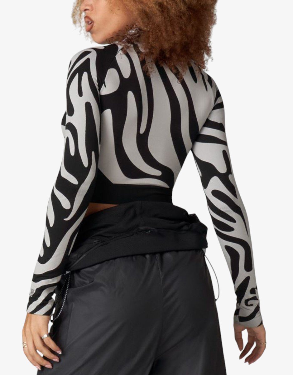 adidas x Stella McCartney Seamless Wolford Crop Top Black/White