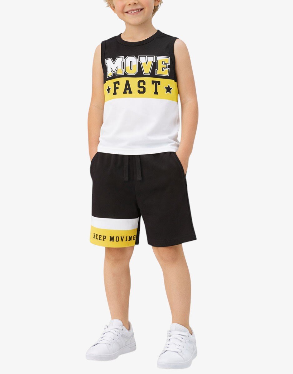 Chicco Boys Shorts And Tank Top Set Black/White