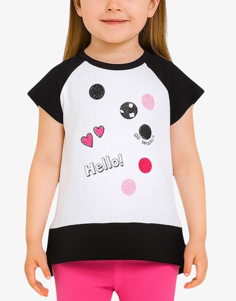 Chicco Girls Tee White/Black