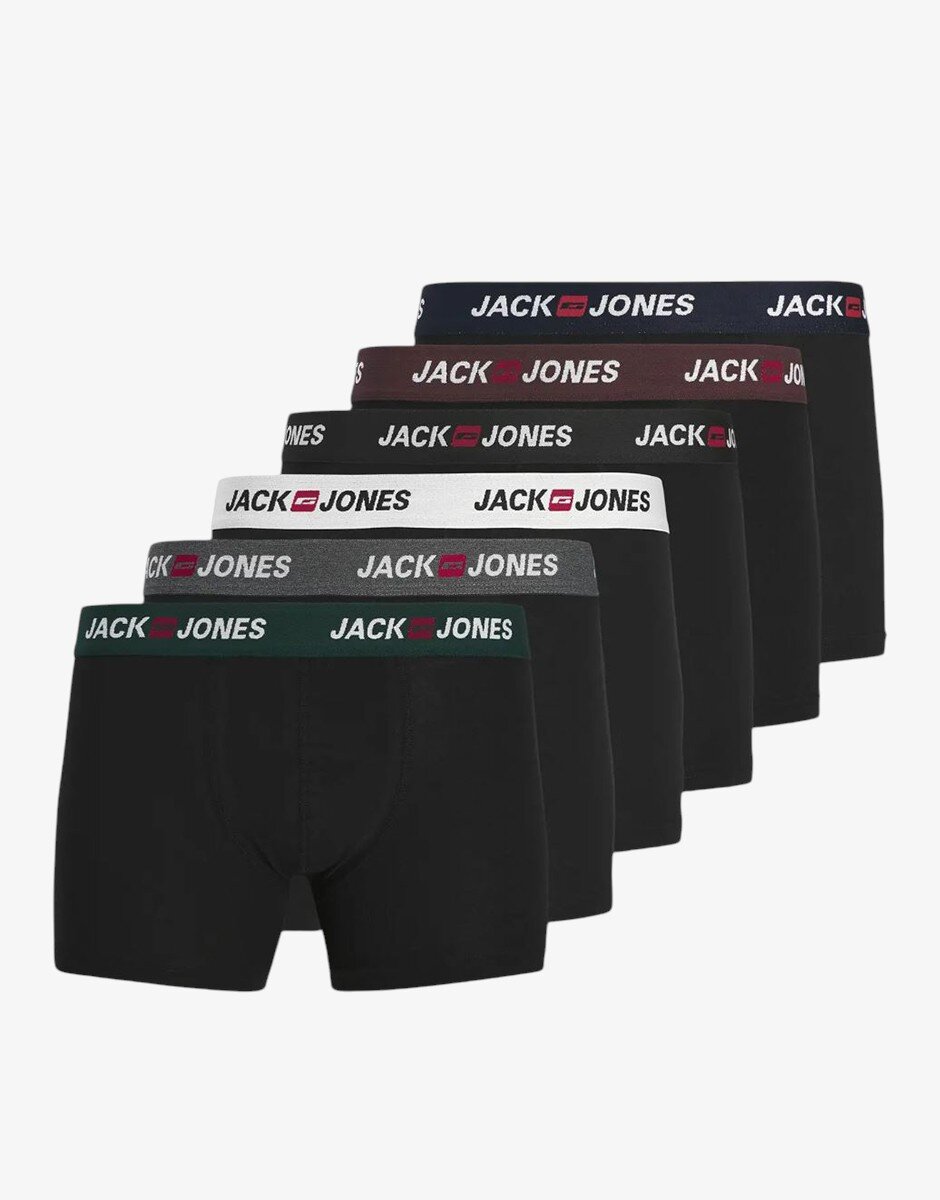 Jack & Jones Jaccorp Logo Boxer Briefs All Black 6 Pack