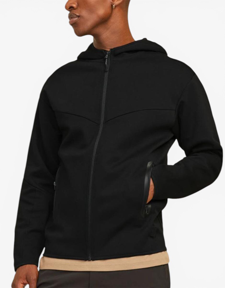 Jack & Jones Jcofusion Sweat Zip Hood Noos Black