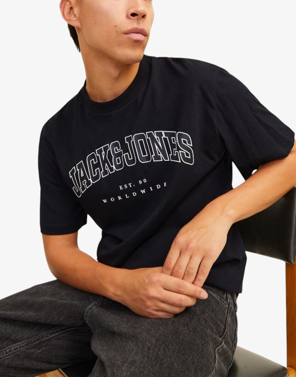 Jack & Jones Jjecaleb Varsity Tee SS O-Neck Noos Black