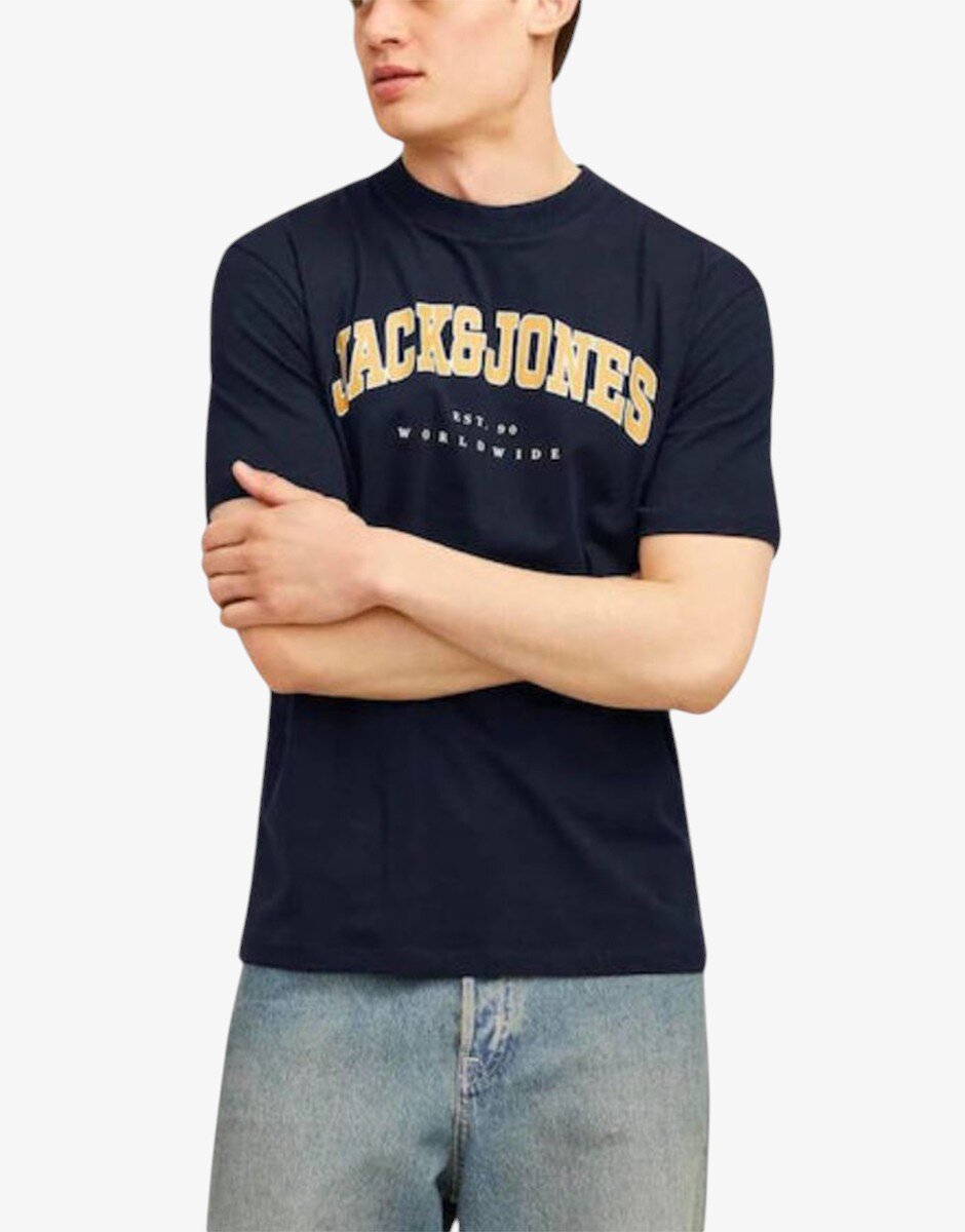 Jack & Jones Jjecaleb Varsity Tee SS O-Neck Noos Navy