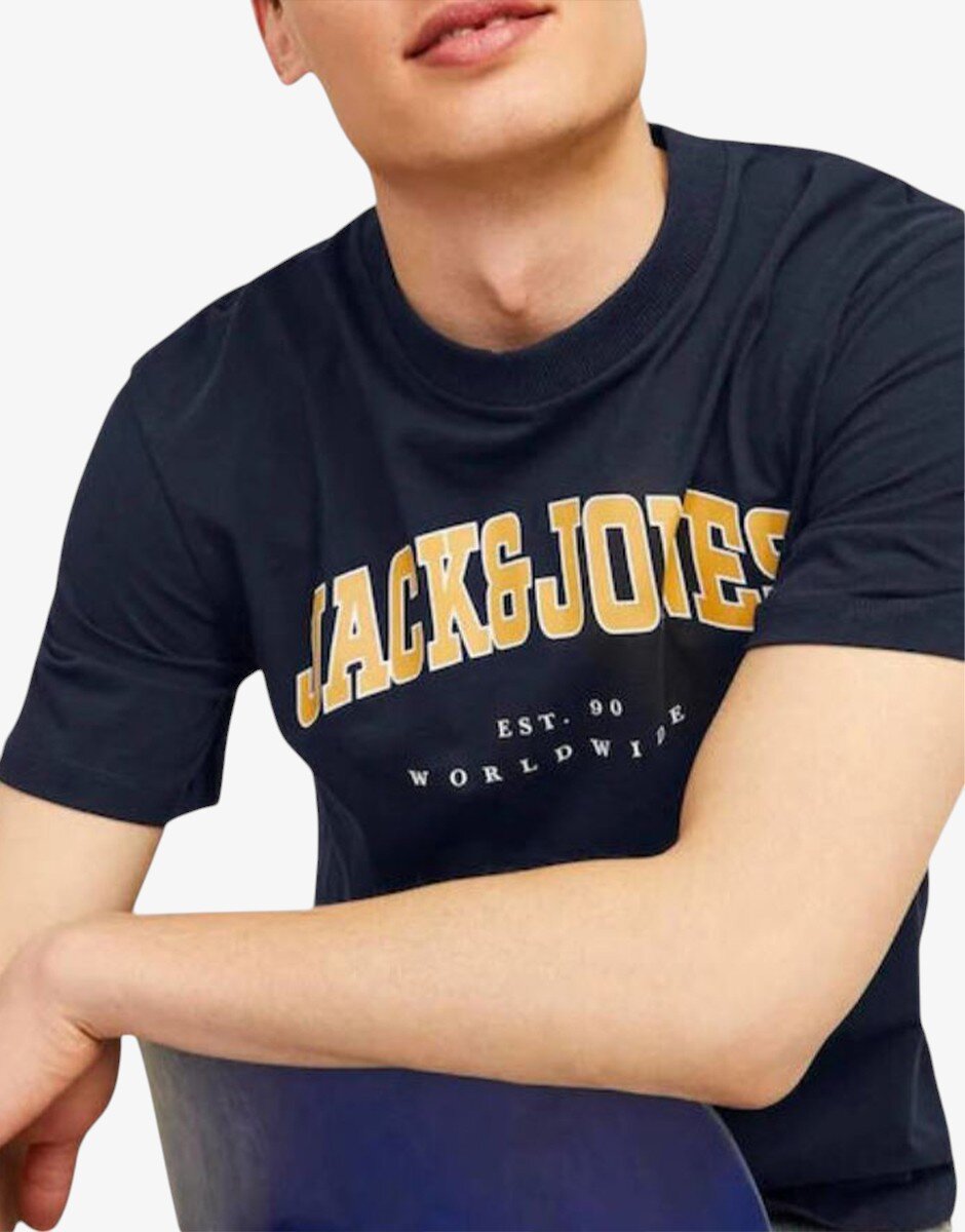 Jack & Jones Jjecaleb Varsity Tee SS O-Neck Noos Navy