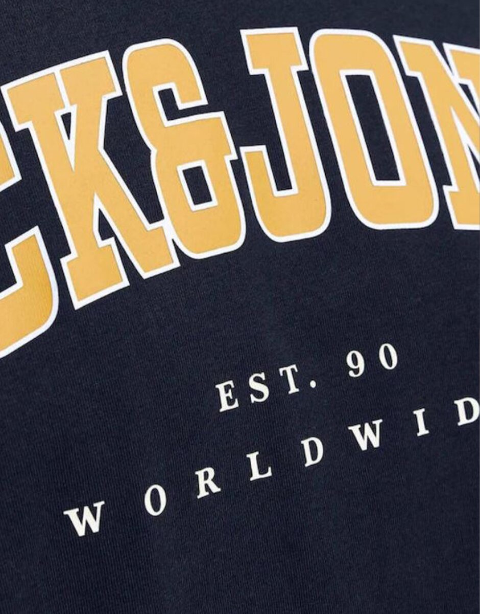 Jack & Jones Jjecaleb Varsity Tee SS O-Neck Noos Navy