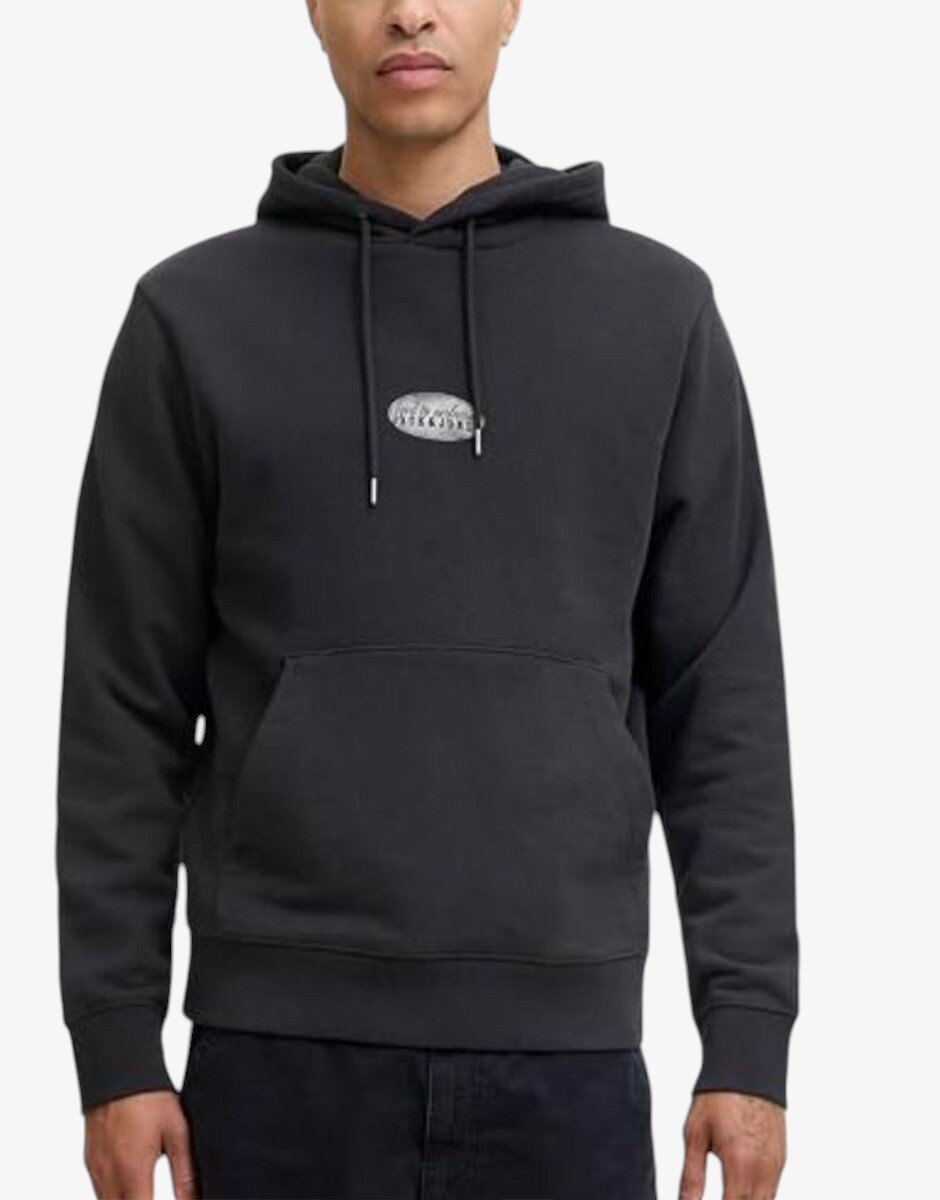 Jack & Jones Jjedetroit Sweat Hood Styd AW25 Black