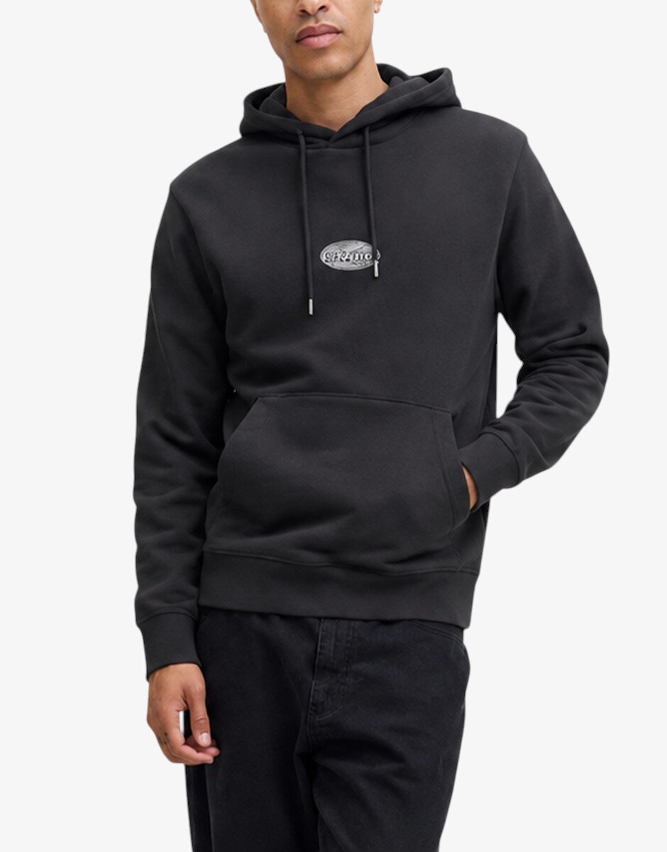 Jack & Jones Jjedetroit Sweat Hood Styd AW25 Black