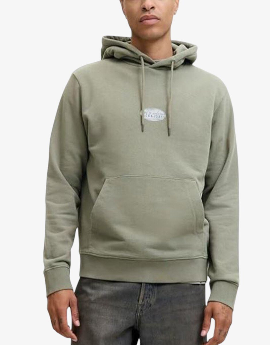 Jack & Jones Jjedetroit Sweat Hood Styd AW25 Gray