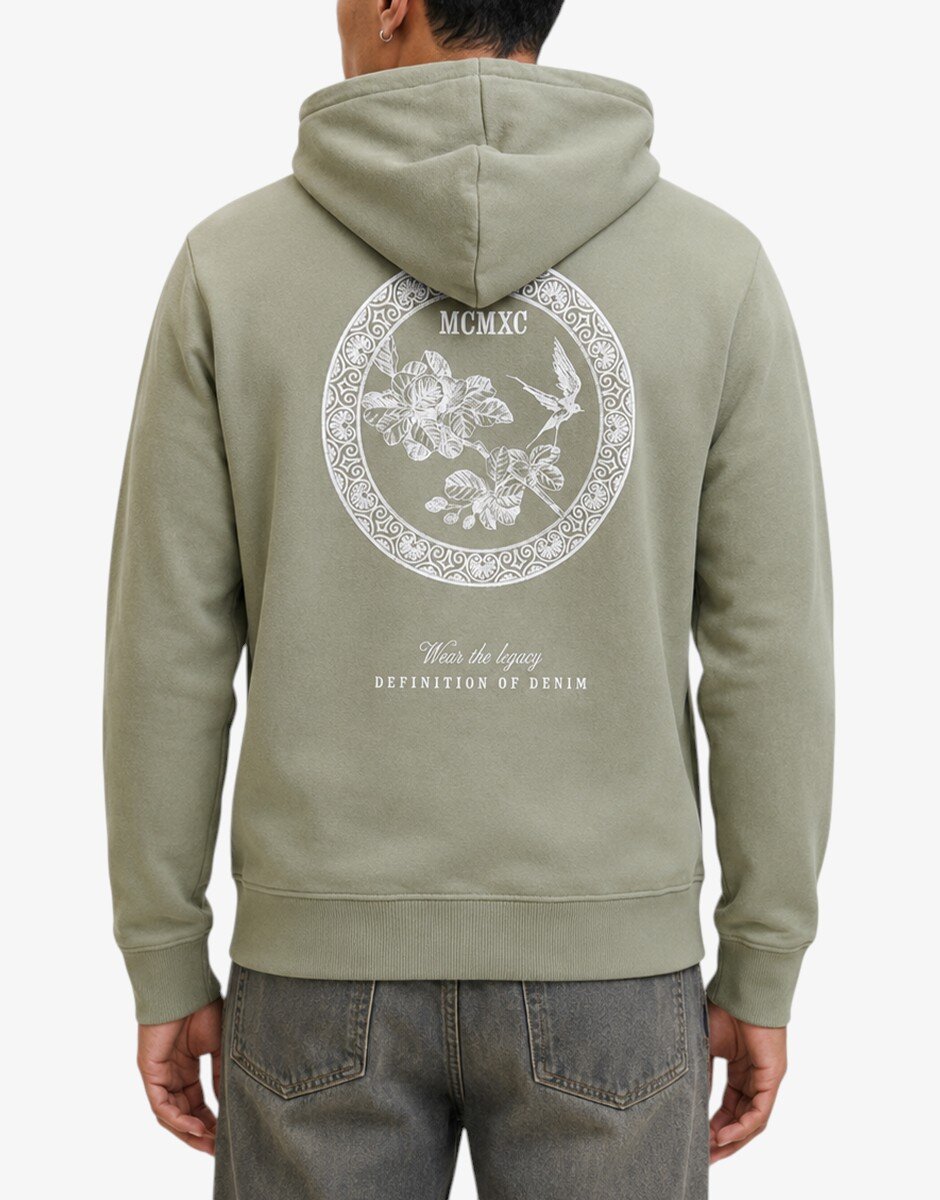 Jack & Jones Jjedetroit Sweat Hood Styd AW25 Gray