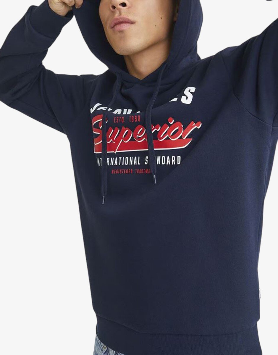 Jack & Jones JJelogo Sweat Hood 2 Col 24/25 Noos Navy