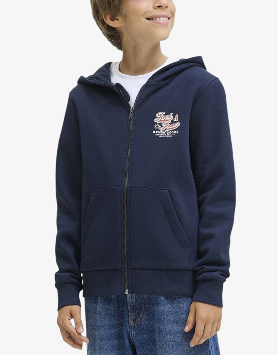 Jack & Jones Jjelogo Sweat Ziphood 2Col Noos JNR Navy