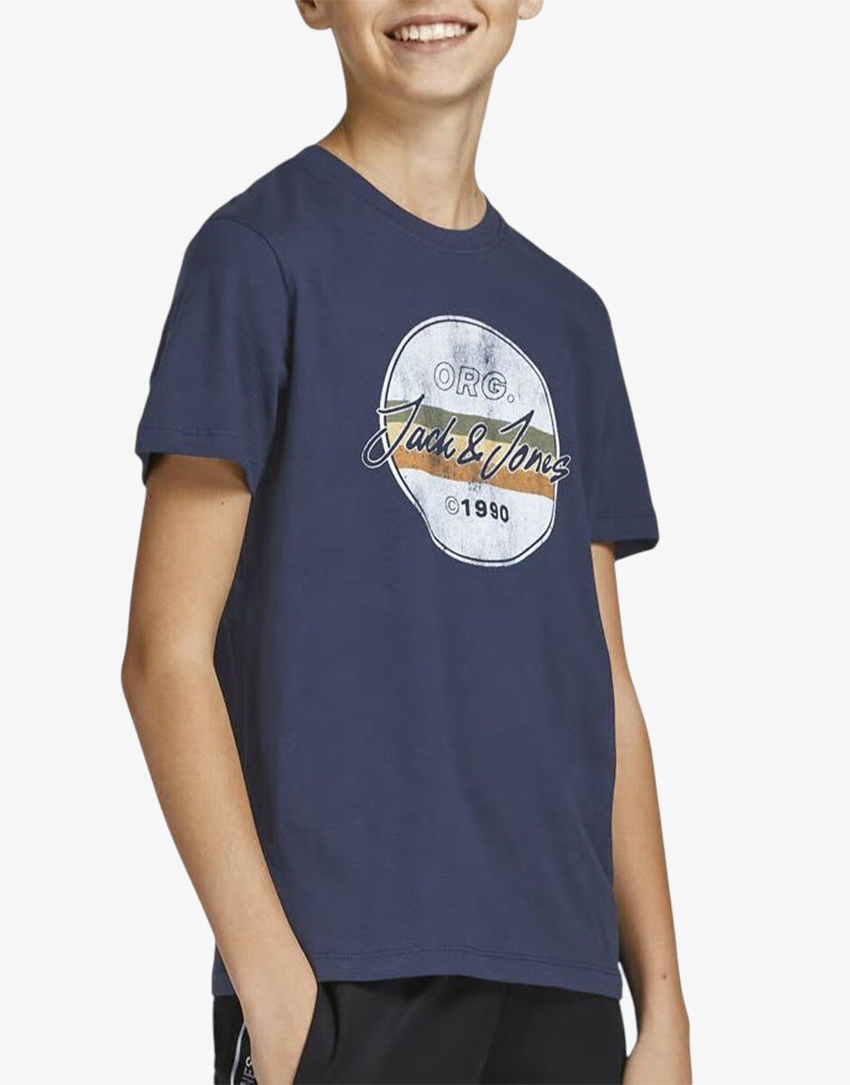 Jack & Jones Jorbrady Tee Ss Crew Neck Sn Jnr Navy