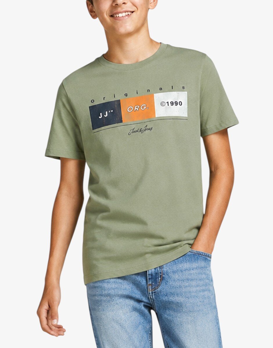 Jack & Jones Jorbrady Tee Ss Crew Neck Sn Jnr Oil Green