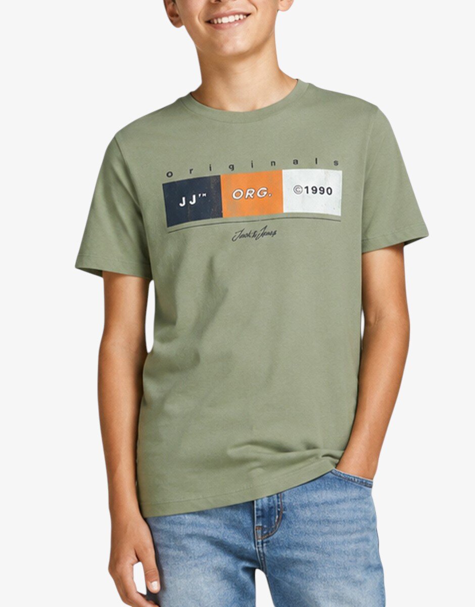 Jack & Jones Jorbrady Tee Ss Crew Neck Sn Jnr Oil Green