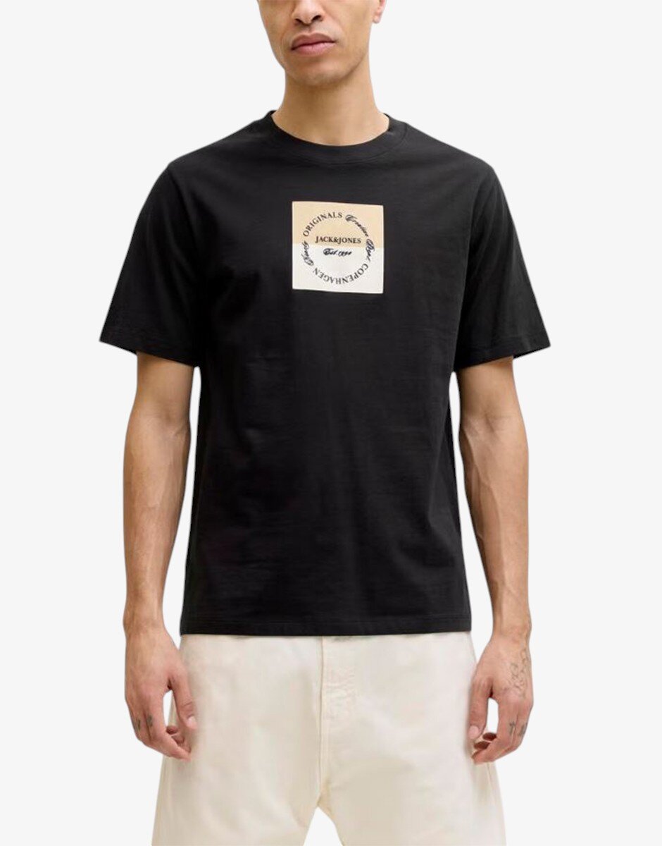 Jack & Jones Jorcatskills Square Branding Tee SSCN LN Black