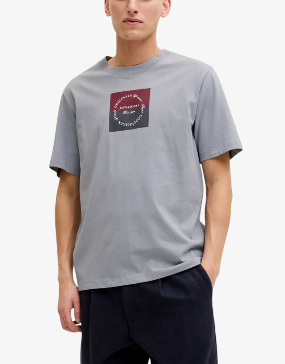 Jack & Jones Jorcatskills Square Branding Tee SSCN LN Blue