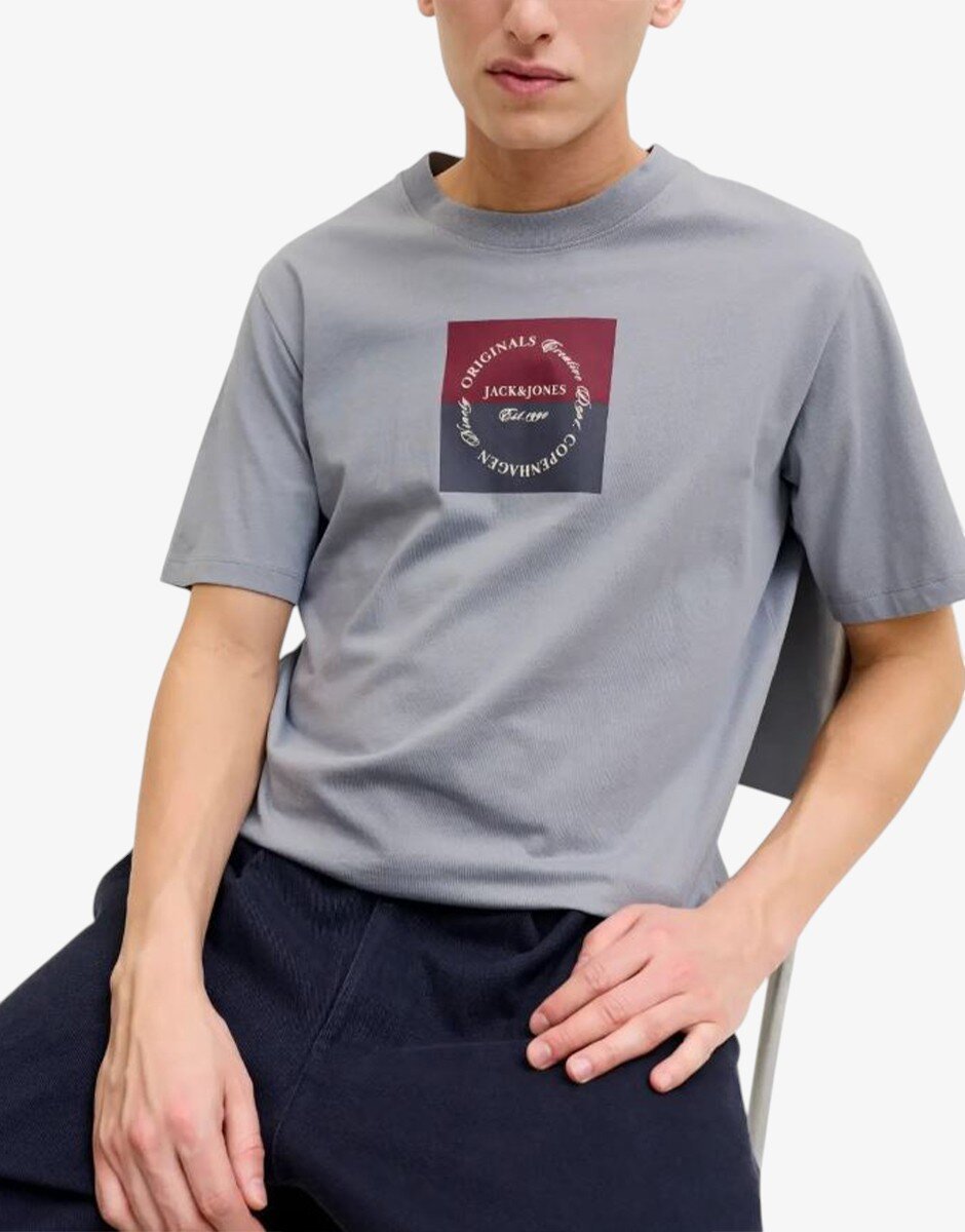 Jack & Jones Jorcatskills Square Branding Tee SSCN LN Blue