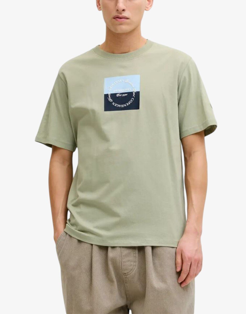 Jack & Jones Jorcatskills Square Branding Tee SSCN LN Green