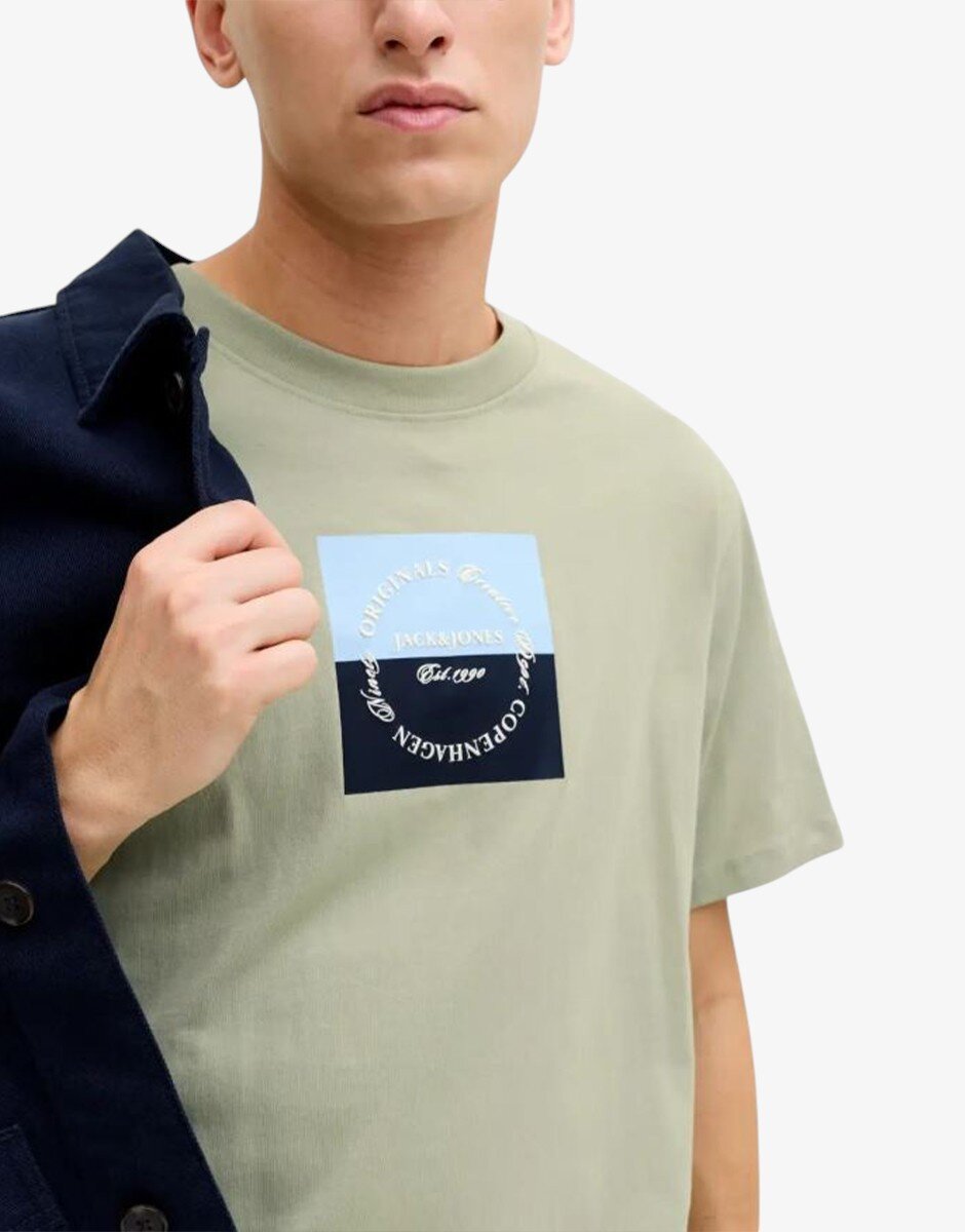 Jack & Jones Jorcatskills Square Branding Tee SSCN LN Green