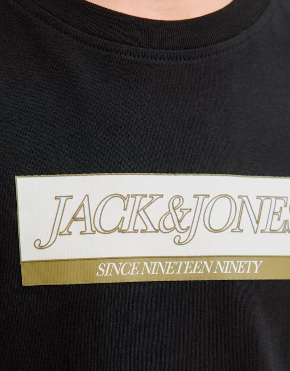 Jack & Jones Jorinwood Block Brend Tee Ss Cn Noos Jnr Black