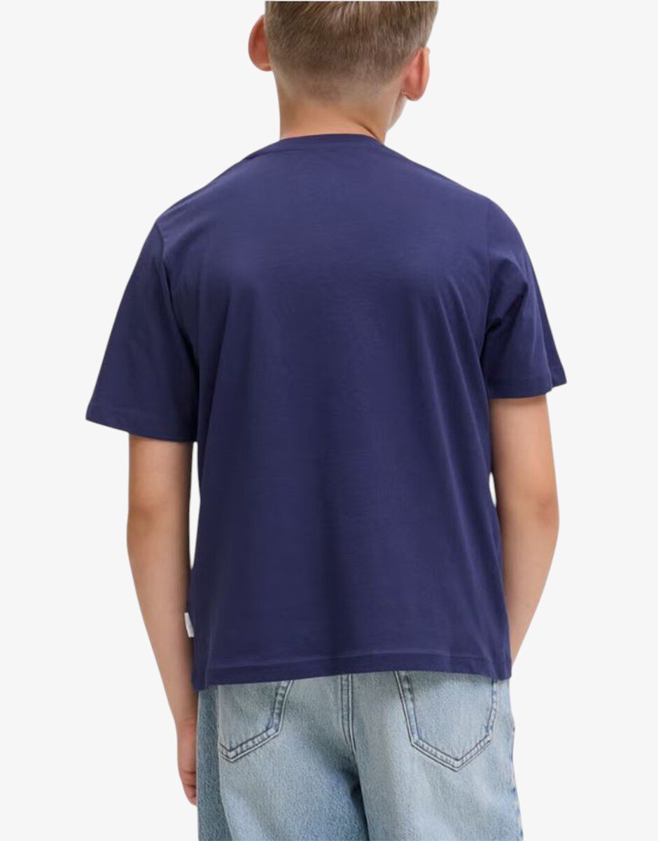 Jack & Jones Jorinwood Block Brend Tee Ss Cn Noos Jnr Ocean Cavern