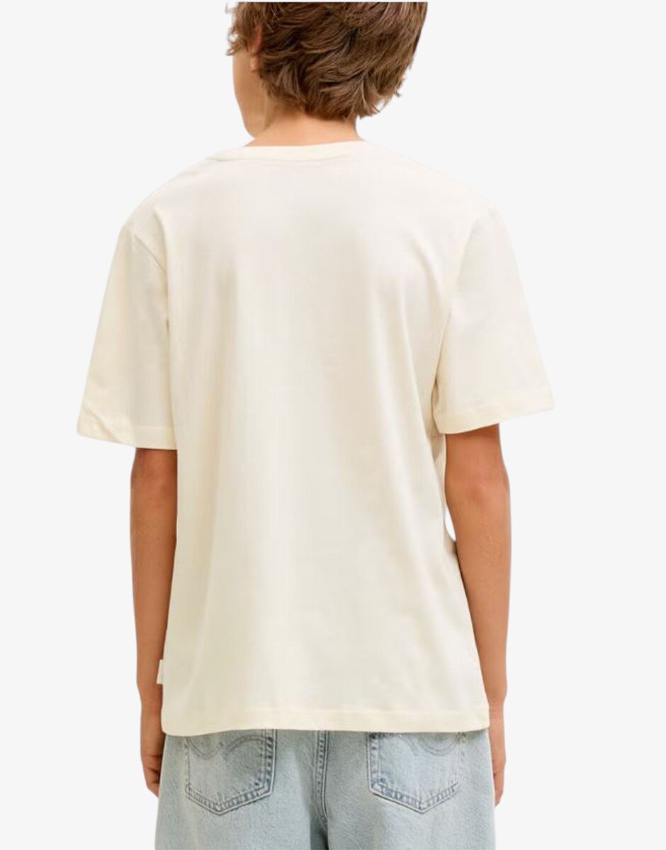 Jack & Jones Jorinwood Block Brend Tee Ss Cn Noos Jnr White