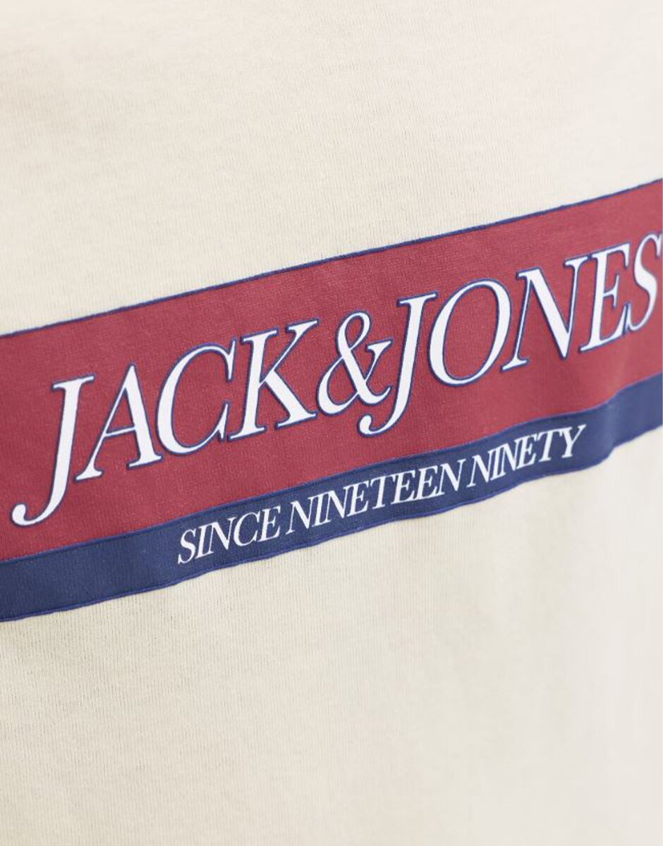 Jack & Jones Jorinwood Block Brend Tee Ss Cn Noos Jnr White