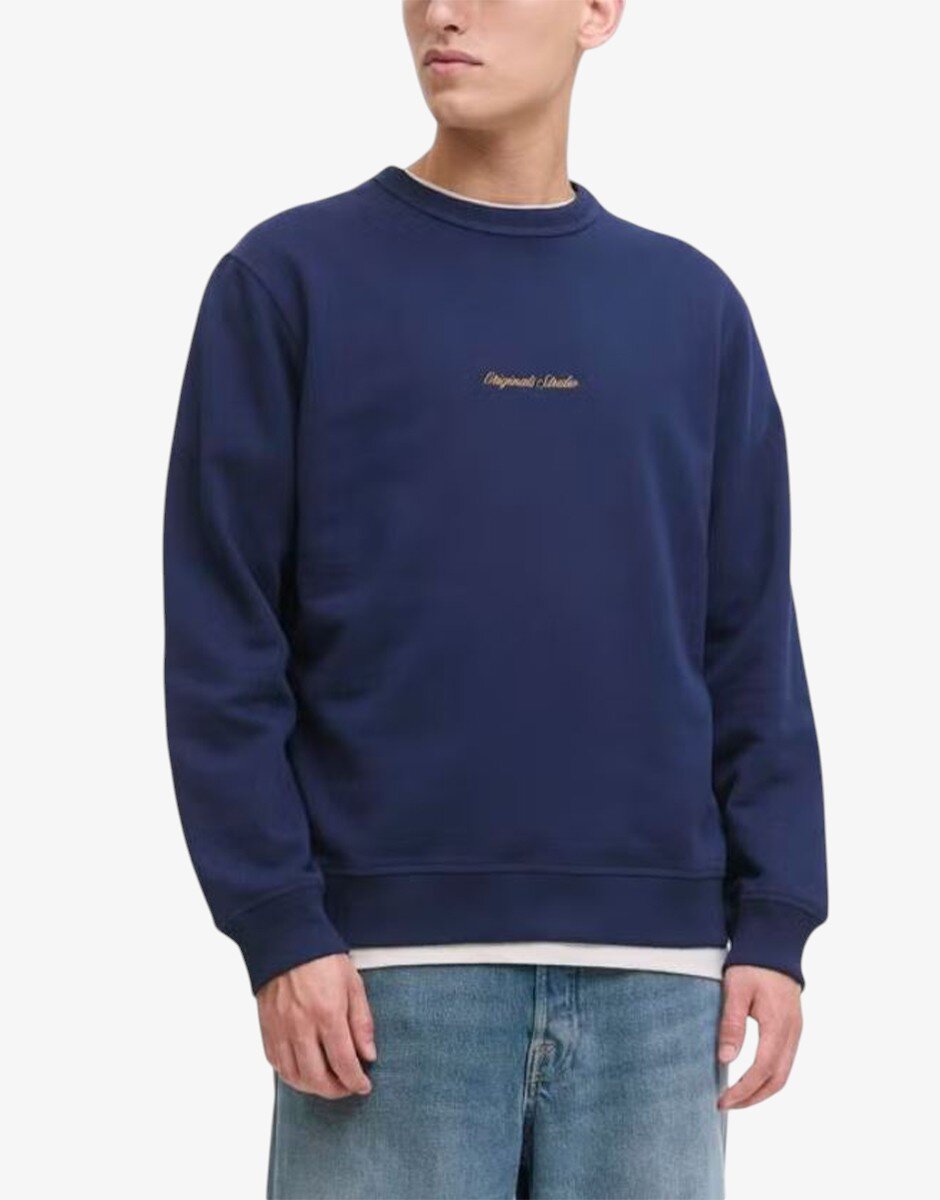 Jack & Jones Jornorrebro Emb Sweat Crew Noos Ocean Cavern