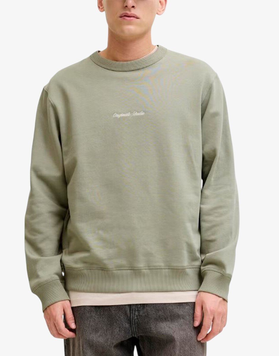 Jack & Jones Jornorrebro Emb Sweat Crew Noos Seagrass