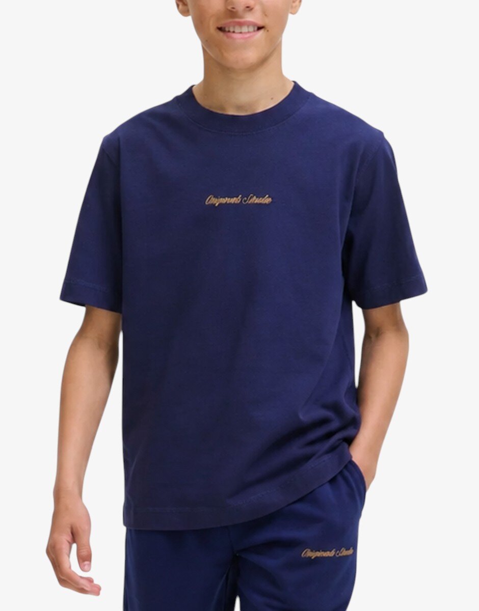 Jack & Jones Jornorrebro Emb Tee Ss Cn Noos Jnr Blue