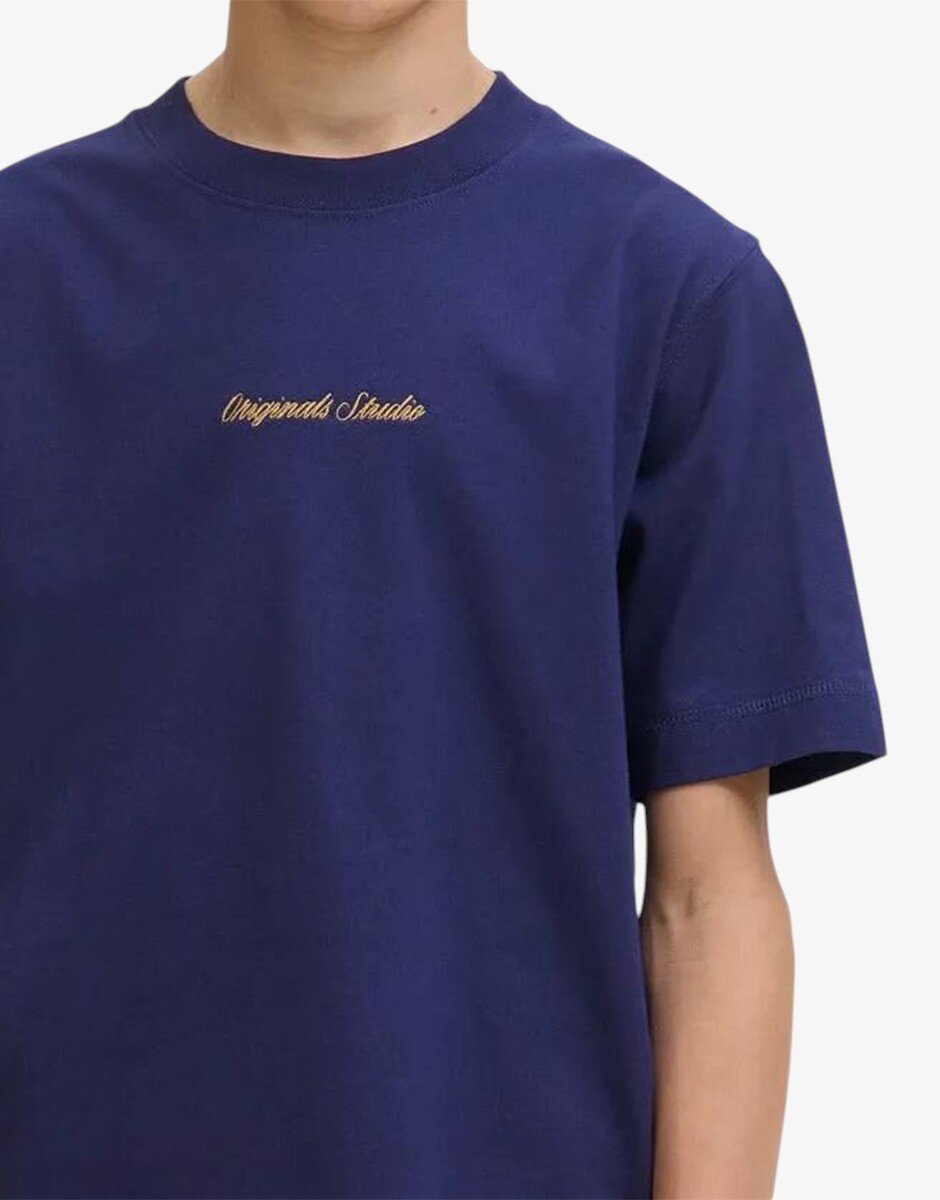 Jack & Jones Jornorrebro Emb Tee Ss Cn Noos Jnr Blue