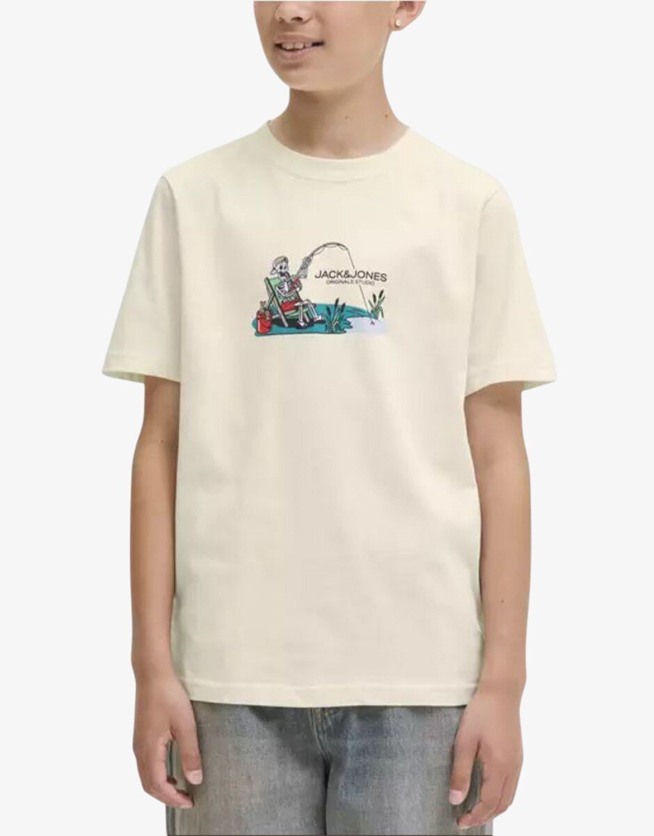 Jack & Jones Jоrskull Nature Tee Ss Crew Neck Sn Jnr White