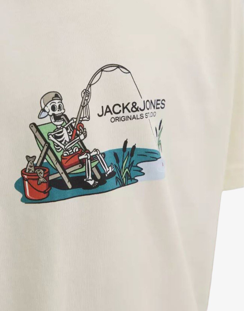 Jack & Jones Jоrskull Nature Tee Ss Crew Neck Sn Jnr White