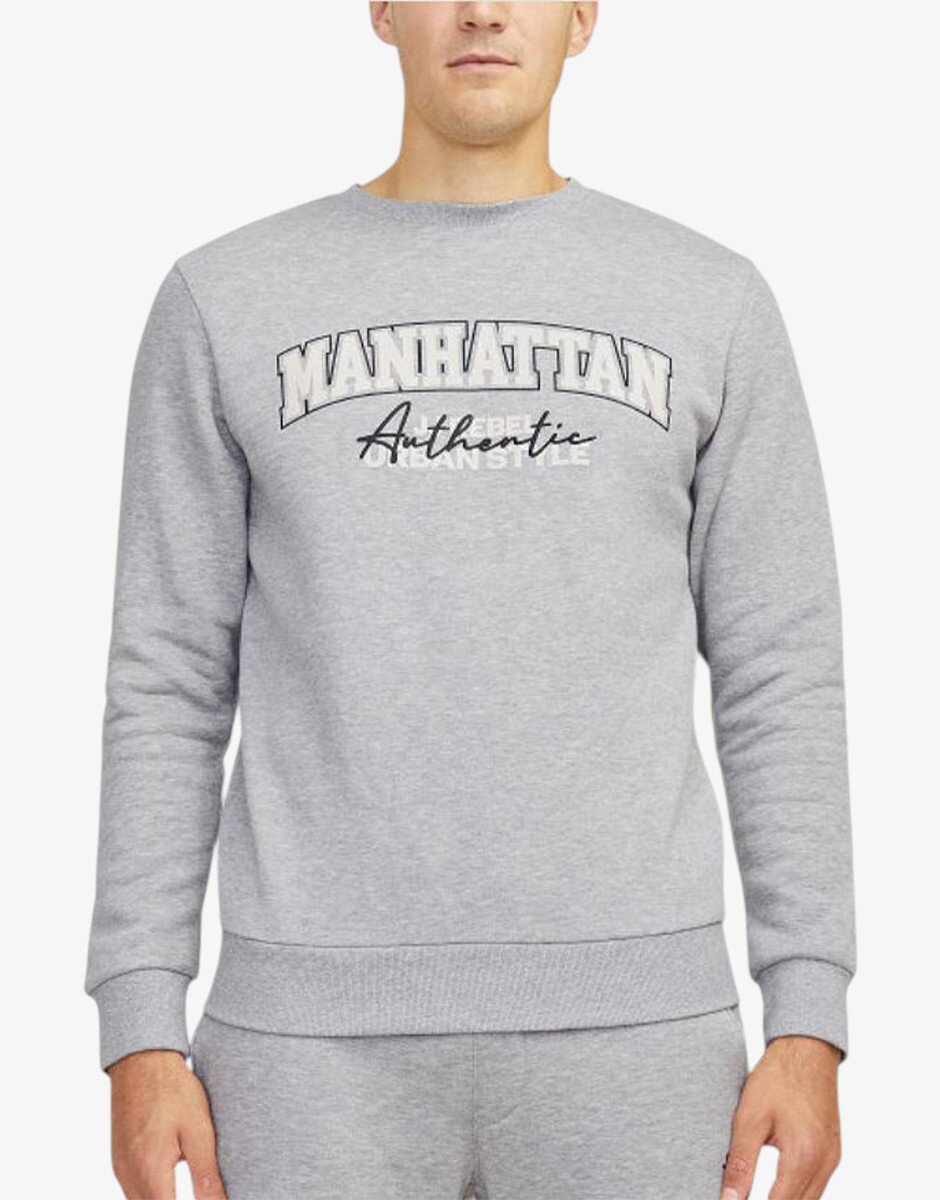 Jack & Jones Jrebnewyork Sweat Crew Neck Sn Light Grey Melange