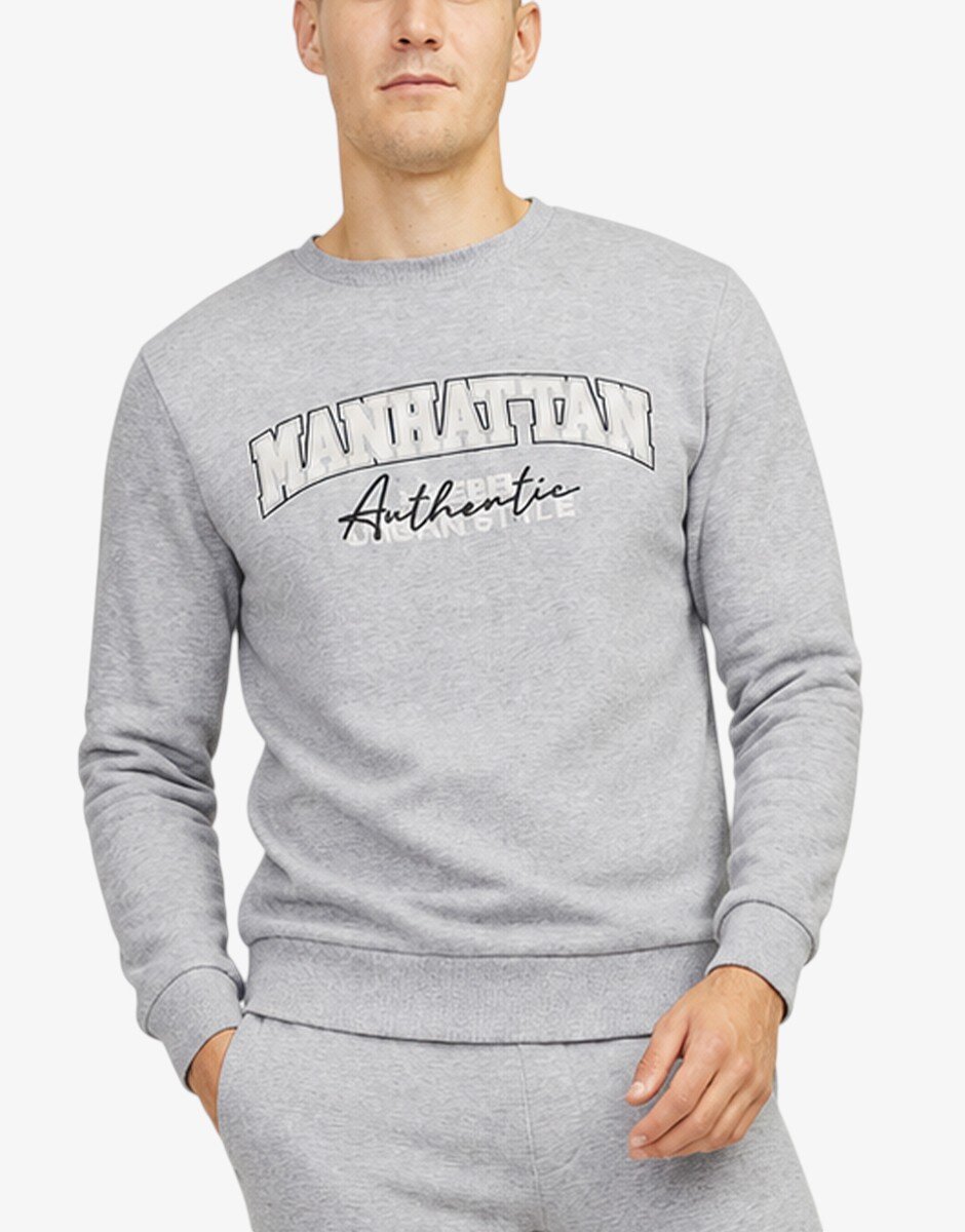 Jack & Jones Jrebnewyork Sweat Crew Neck Sn Light Grey Melange