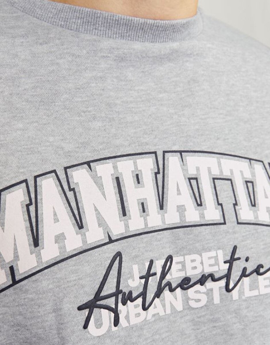 Jack & Jones Jrebnewyork Sweat Crew Neck Sn Light Grey Melange