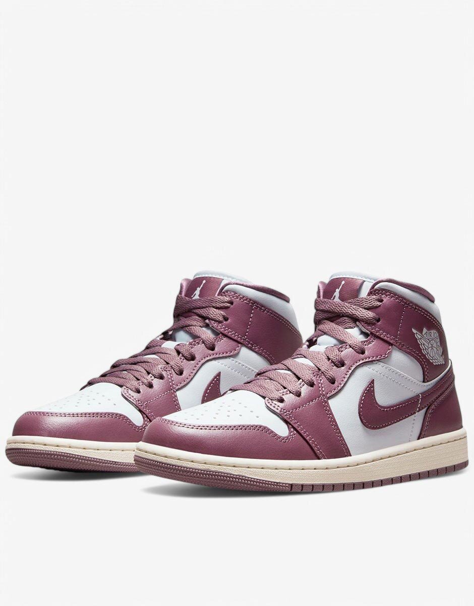 Nike Air Jordan 1 Mid Shoes Mauve/White