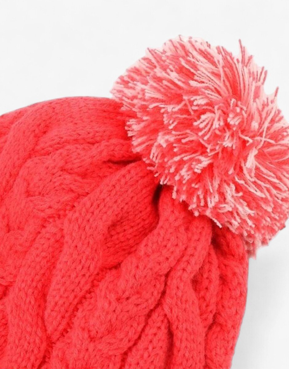 Puma Cable Pom Beanie Pink