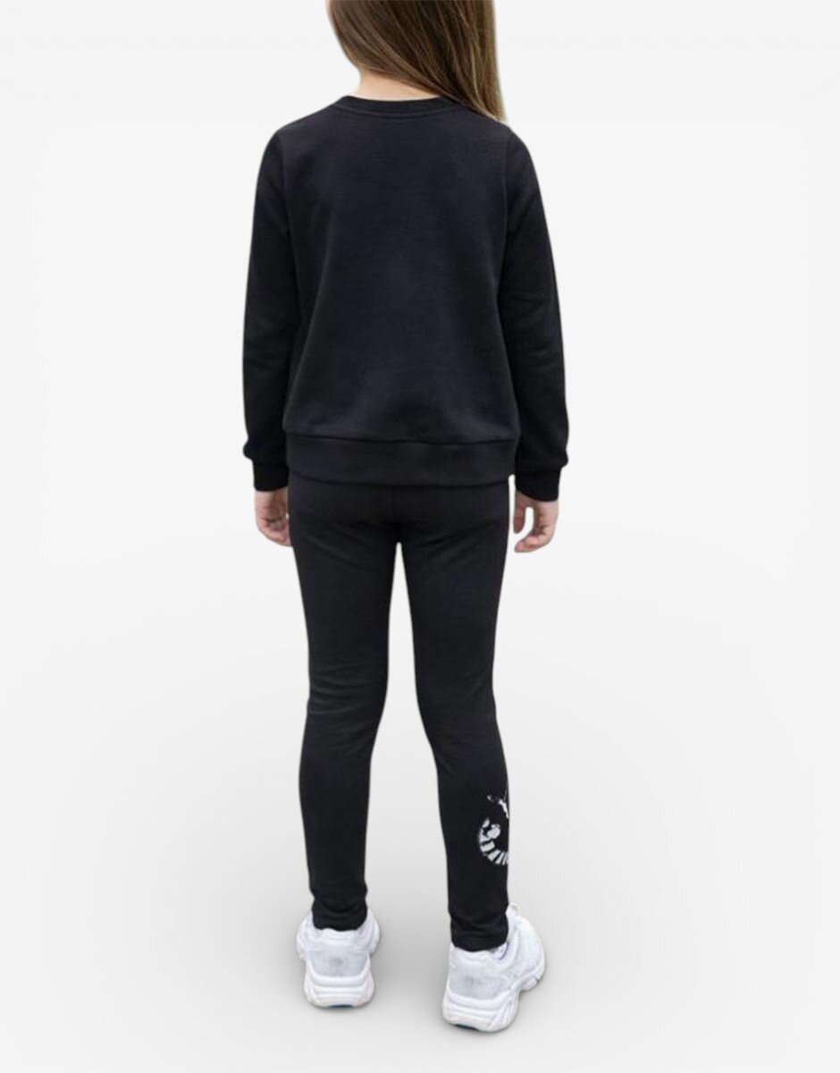 Puma Class Act Crew And Leggings Fleece Set Black