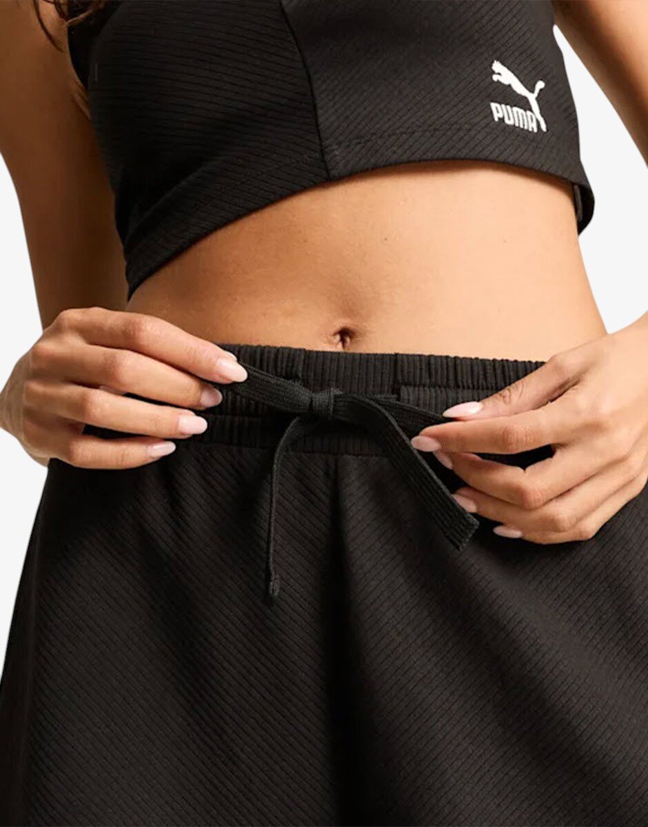 Puma Classics Ribbed A-Line Shorts Black