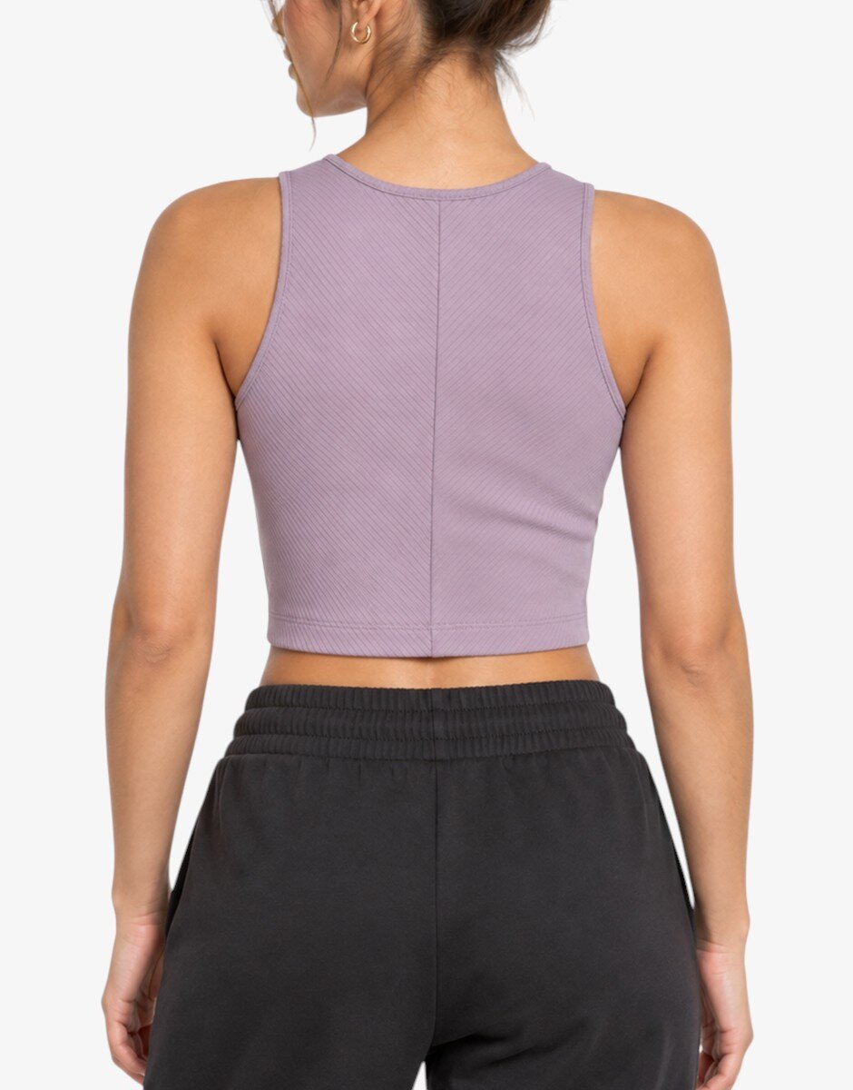 Puma Classics Ribbed Crop Top Violet