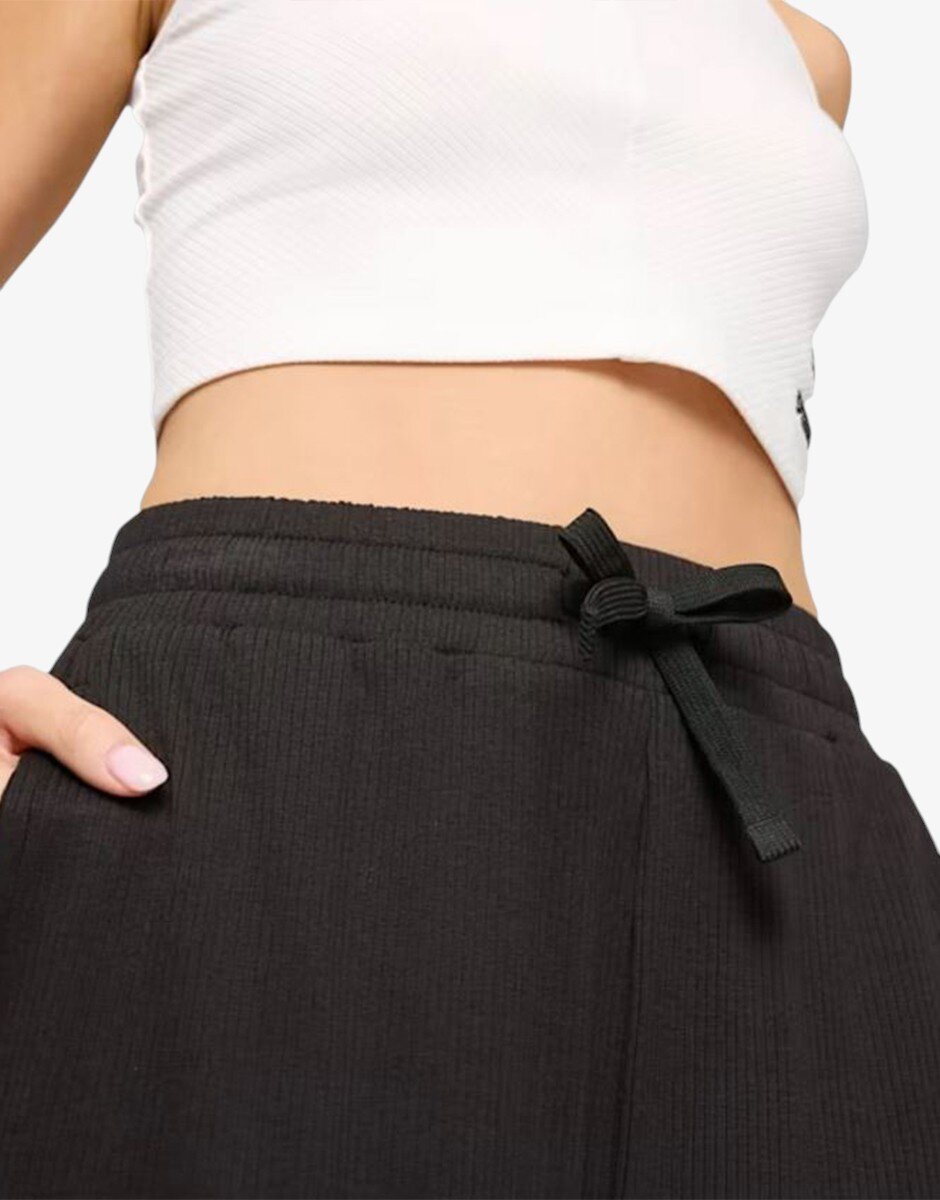 Puma Classics Ribbed Relaxed Pants W Black