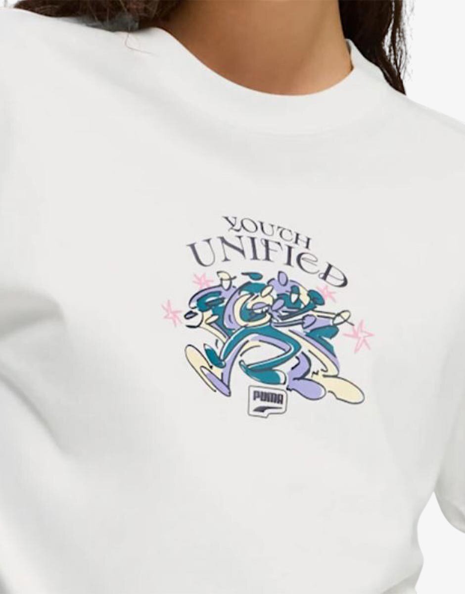 Puma Downtown Relaxed Graphic Tee White