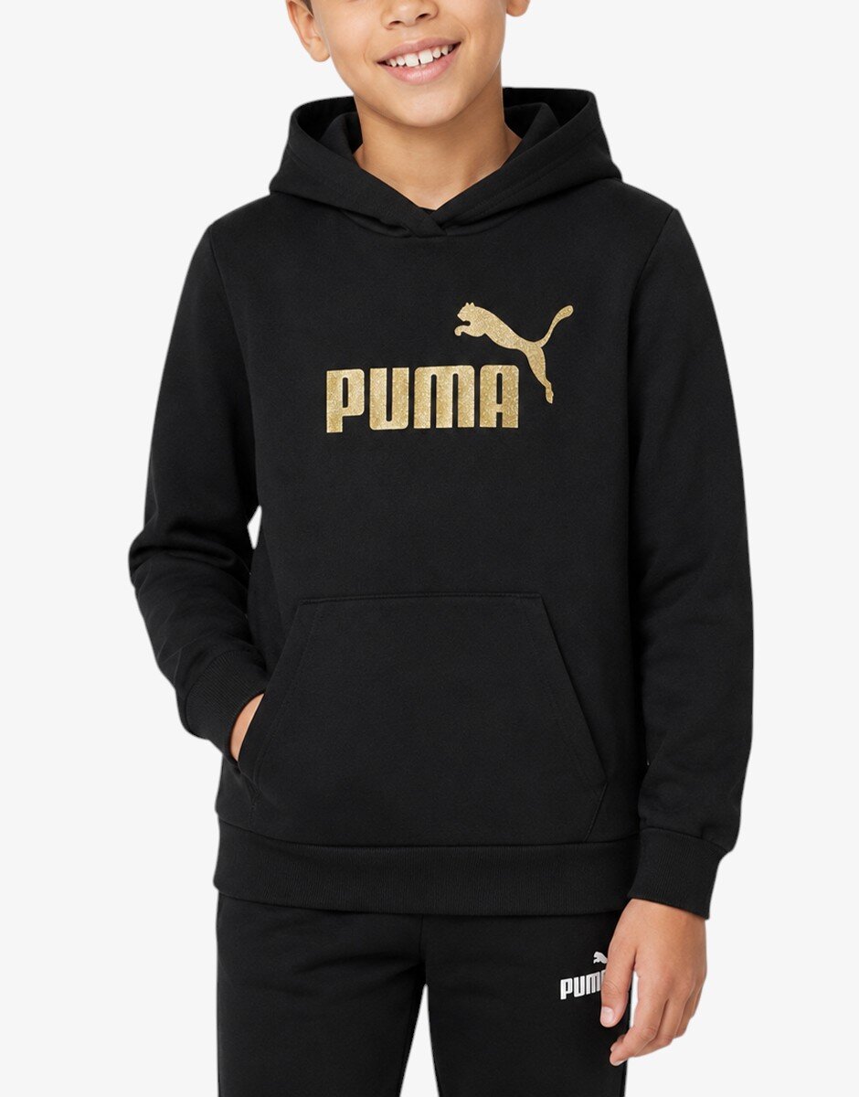 Puma Ess Glitter Logo Hoodie Black