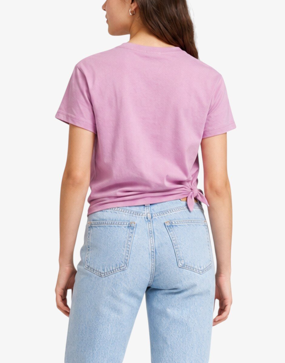 Puma Ess Logo Knotted Tee G Pink
