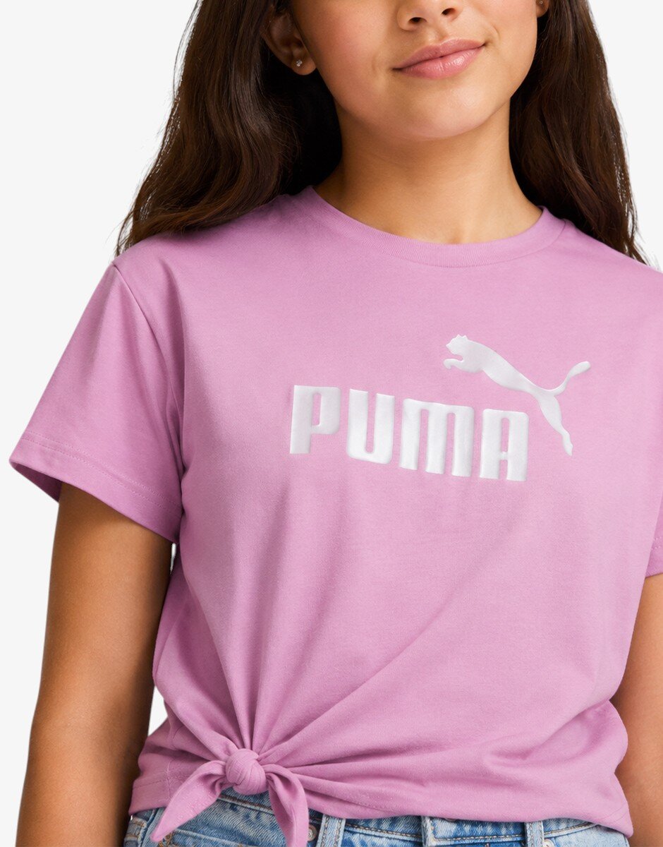 Puma Ess Logo Knotted Tee G Pink